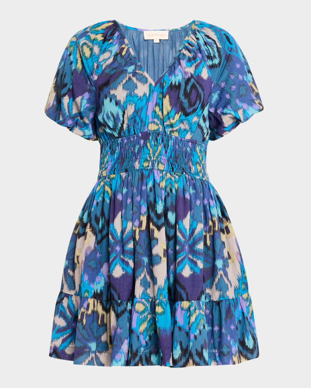Elida Puff-Sleeve Mini Dress